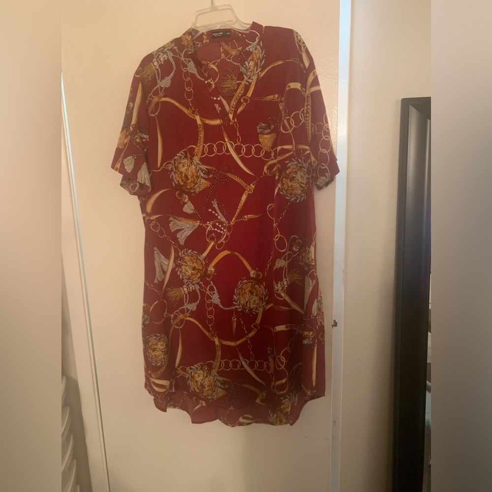 Chain printed dress plus size